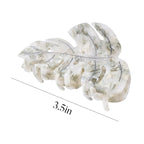 Grey Leaf Hair Claw Clip 3.5 Inch Strong Grip Hair Clip French Design Women Girls Hair Styling Accessories for Thick Thin Hair