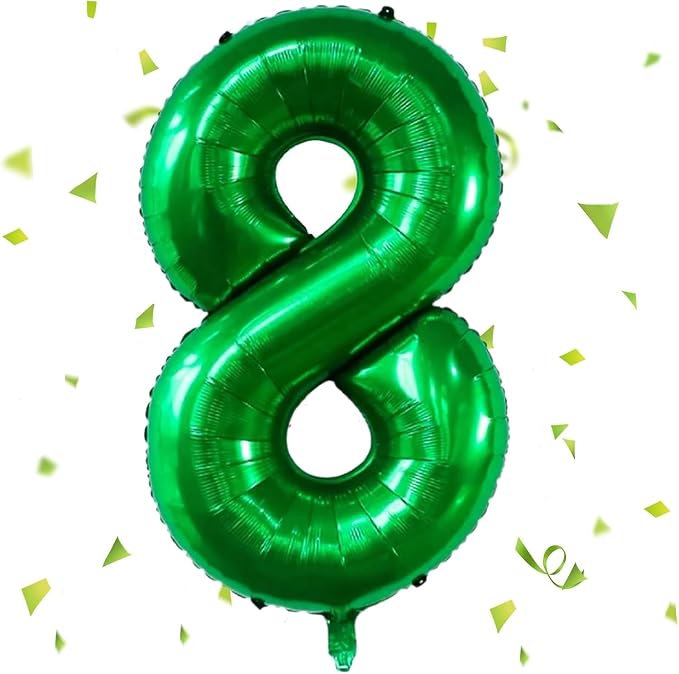 Green Number Balloons, 40 Inch Dark Green Balloon 8.8 Helium Balloon 8th by Yeodong