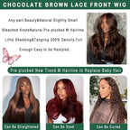 32 Inch Chocolate Brown Body Wave Wig Brown Wig Human Hair 13x6 HD Lace Front Wigs Body Wave Human Hair Wig Dark Brown Wig Pre Plucked Natural M Hairline For Women