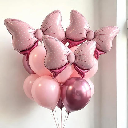 Pink Bow Balloons Different Sizes - Image 4