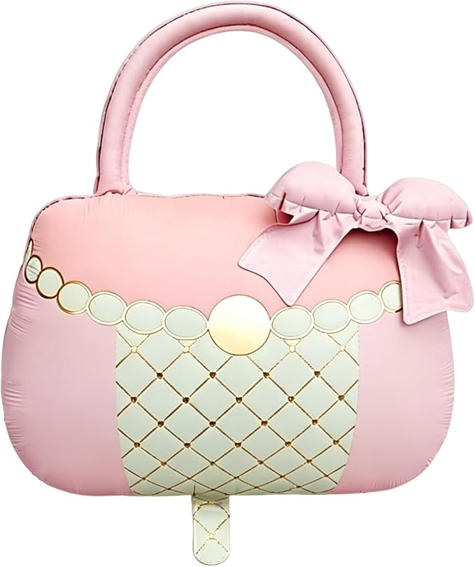 Pink Handbag Mylar Balloon, Diamond Lattice Purse Foil Balloon by BalloonArchGarlandKit