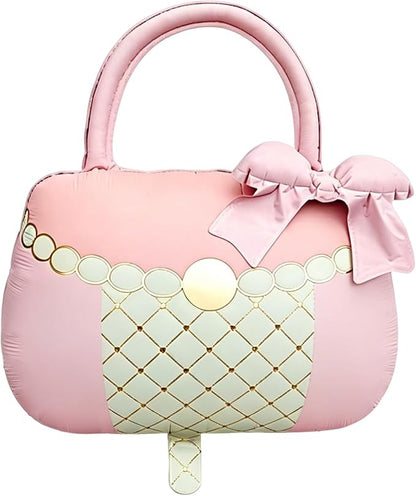 Pink Handbag Mylar Balloon, Diamond Lattice Purse Foil Balloon by BalloonArchGarlandKit
