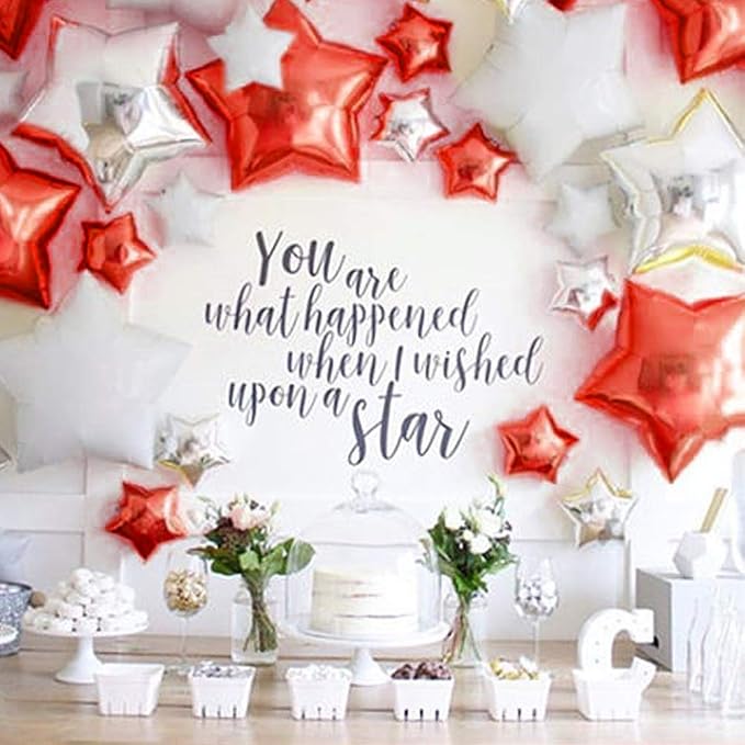 24 Pcs 18" Red Star Balloons Foil Balloons Mylar Balloon - Image 4