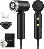 Dual Voltage Travel Hair Dryer, 1500W High-Speed Ionic Hair Dryers with Magnetic Curly Diffuser, Fast Drying, Lightweight Compact Portable Blow Dryer, No Heat Damage Gift Women,Quiet,European 110-240V