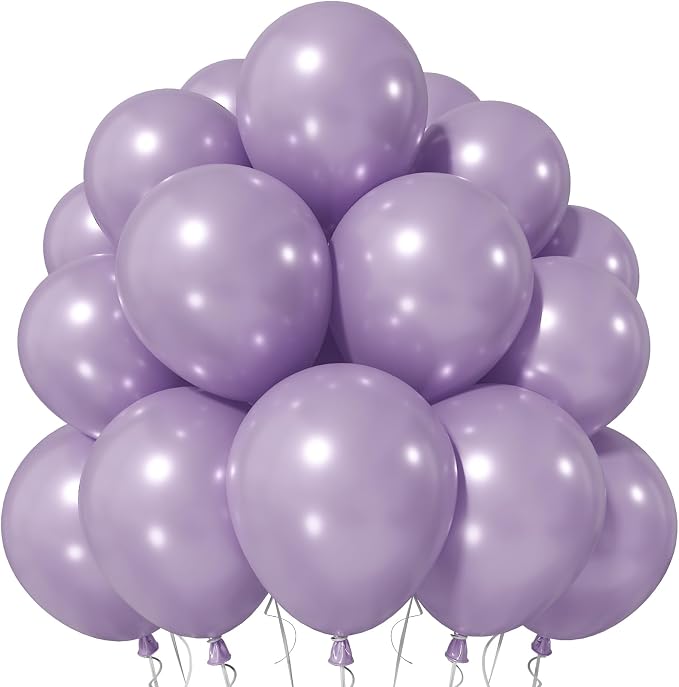 Jobkoo Pearl Purple Balloons 12 inch, Pastel Light Purple Party Balloon | by Jobkoo