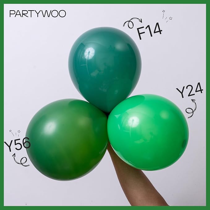 PartyWoo Dark Green Balloons 100pcs Emerald Forest Green Color | 5 Inch Balloons - Image 6