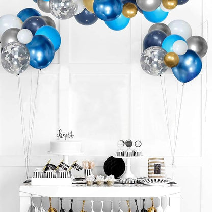 5 inch Metallic Blue Balloons - Image 4