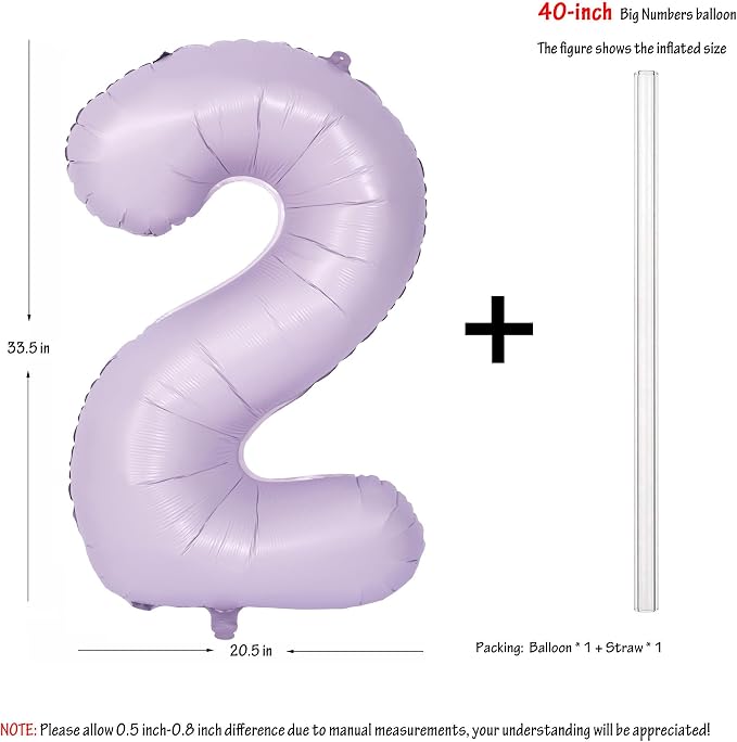 40 In Matte Purple Number Balloons Helium Foil Mylar Balloon Digital 2 | Perfect - Image 2