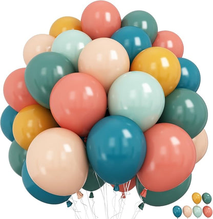 Boho Rainbow Balloons 60 Pcs 12 Inch Fall Thanksgiving Retro Balloon | Retro by Froova