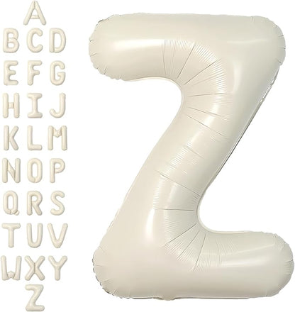 SUWEN 40 Inch Cream Large Z Letter Balloons Big Foil Helium A-Z | Jumbo Mylar by SUWEN