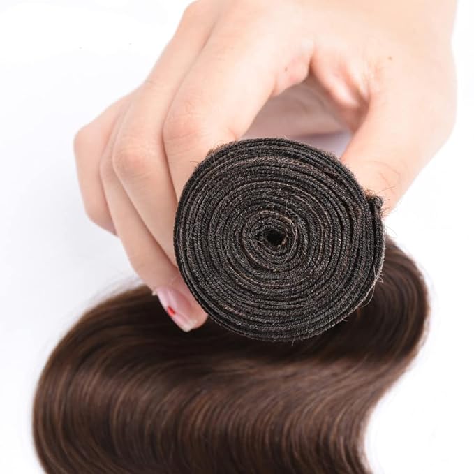 Chocolate Brown Bundles Human Hair Color 4 Body Wave Bundles Niegmeag Brazilian Virgin Remy Hair Single Bundle 14 Inch Brown Body Wave Bundle 100g