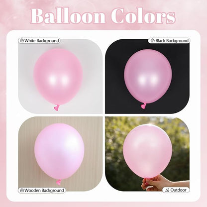 60pcs Pink and White Balloons 12inch - Image 7