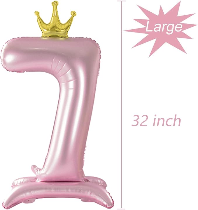 Crown Pink Number 7 Balloon - Image 2