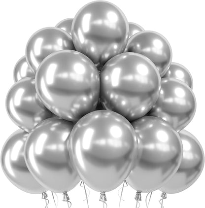 Jobkoo Silver Balloons 12 Inch by Jobkoo