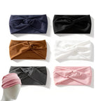 6 Pack Wide Headbands for Women, Elastic Thick Headbands for Women's Hair, Workout Hair Bands for Women Non Slip, Fashion Twist Knotted Turbans, Cute Head Wraps for Yoga Running Gym (Solid Color)