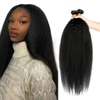 32 32 32 Inch Yaki Straight Bundles Color 1B Kinky Straight Human Hair Bundle Brazilian Virgin Remy Hair Extensions Niegmeag Double Weft Soft and Silky Natural Black Yaki Bundle 300g