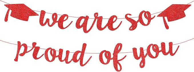 2026 Graduation Decorations Pre-Strung Blingbling We Are So Proud of You Banner by Unknown
