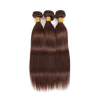 28 30 32 Inch Color 4 Bundles Human Hair Dark Brown Straight Bundles Niegmeag Brazilian Virgin Remy Hair Extensions Double Weft Soft and Silky Chocolate Brown Straight Bundle 150g