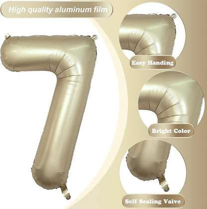 40 Inch Balloon Number 7 Metallic Gold, Large Mylar Foil Light Gold Number - Image 9