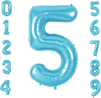 Number 5 Balloons for 5th Birthday Party Decorations, 0-100 Large No.5 Balloons by Joycard