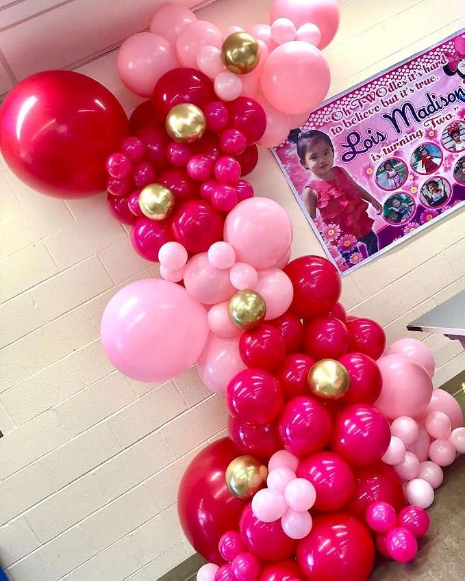 Hot Pink Balloons Garland Arch Kit 180pcs - Image 7