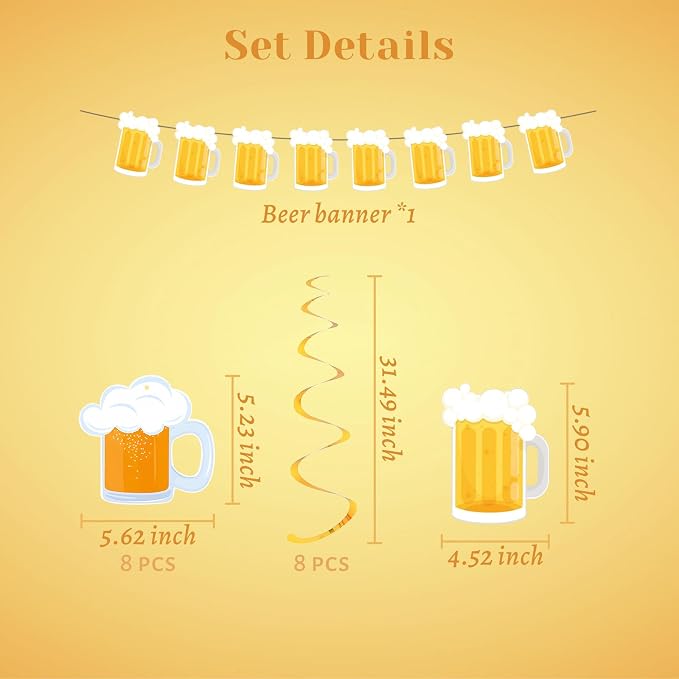 Beer Birthday Banner for Beer Party and Birthday Wedding Party Supplies - Image 2
