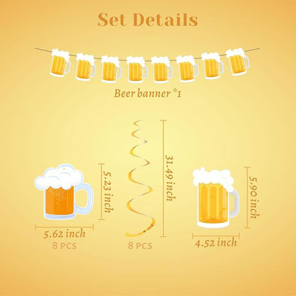 Beer Birthday Banner for Beer Party and Birthday Wedding Party Supplies - Image 2
