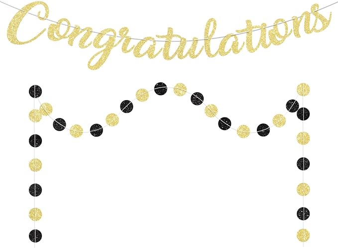 Gold Congratulations Banner Sign Prestrung Congrats Banner Garland by Blopee