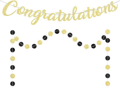 Gold Congratulations Banner Sign Prestrung Congrats Banner Garland by Blopee