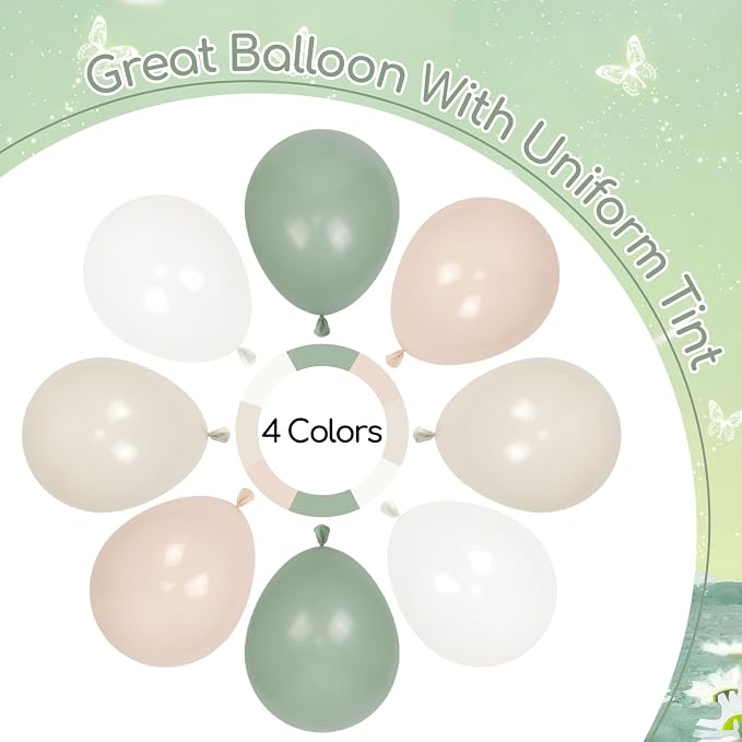 60pcs 12inch Sage Green Balloons - Image 3