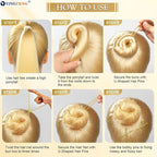 510PCS Blonde Bobby Pins Hair Pins Kit with Hair Net, YINGFENG Includes 100 Bobby Pins for Women, 100 U Shaped Buns Hair Clips, 300 Hair Bands and 10 Blonde Hair Nets, Dance competition must haves