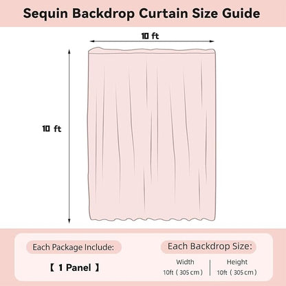 Sugargirl Black Sequin Backdrop Curtain 10FTx10FT Glitter Black Background - Image 6