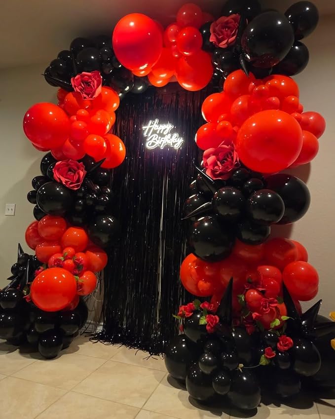 Red and Black Balloons Garland Arch Kit - Image 4
