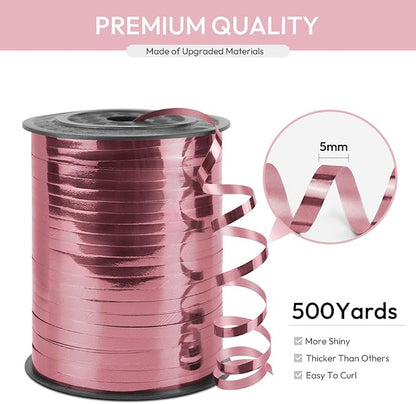 Pink Curling Ribbon, 1/5" Wide x 500 Yards Christmas Curling Ribbons - Image 2