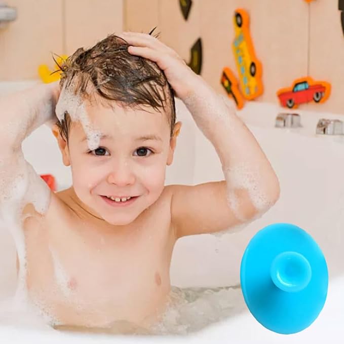 Baby Silicone Shampoo Scalp Brush Shower Body Bath Brush Suction Cup Infant Massage Washing Hair Brushes(2Pcs, Pink)