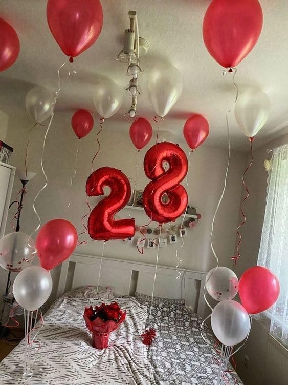 Red Number 8 Balloon 40 Inch, 8th Birthday Party Decorations Men Women | Foil - Image 2