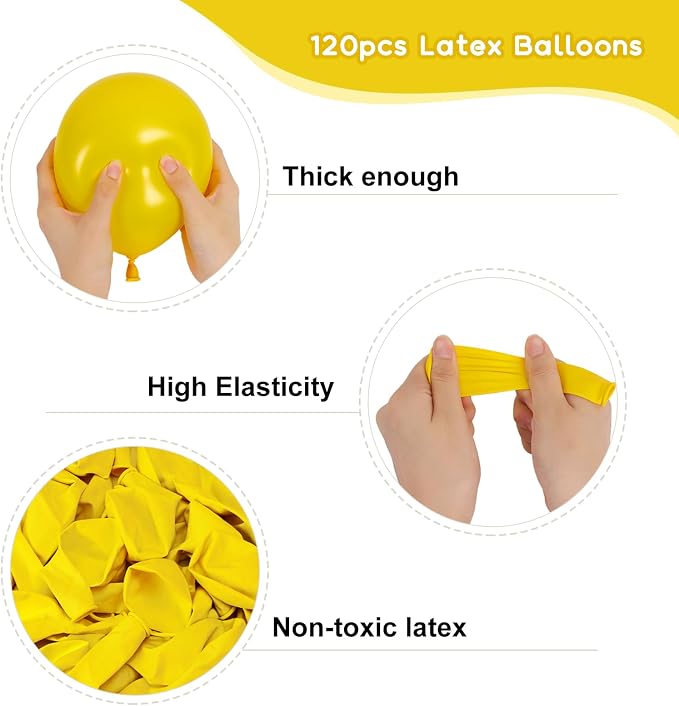 RUBFAC Yellow Balloons 120pcs 12 Inch, 2026 International Football Game Decor - Image 4