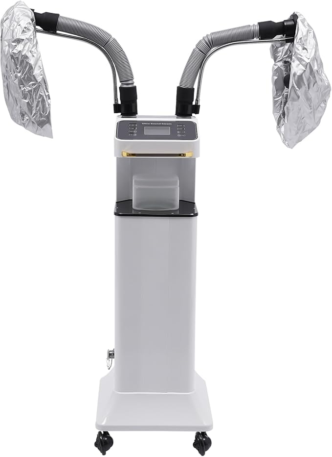 Professional Nano Hair Steamer, 110V 650W Multifunctional Hair Dyeing Machine, Nano Hair Steamer, 2 Steam Caps Hair Oil Machine with Rolling Wheels