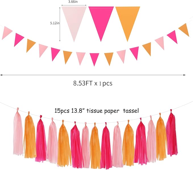 Hot-Pink Burnt-Orange Fall Party Decorations - Image 3
