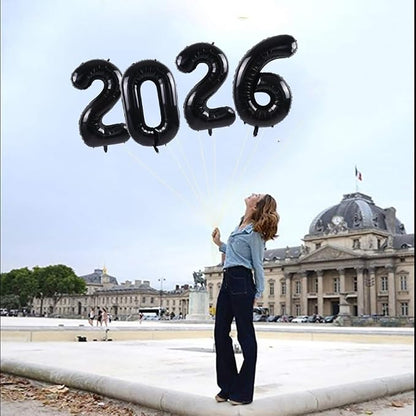 TONIFUL 2026 Graduation Balloons 42Inch Black 2026 Number Balloons Aluminum - Image 3