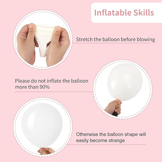 RUBFAC White Balloons 129pcs Different Sizes 18 12 10 5 Inch - Image 3