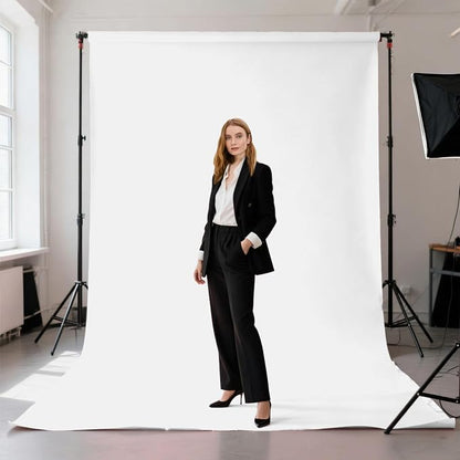 White Photography Backdrop for Photoshoot, Fabric 8x10ft | Polyester Studio - Image 2
