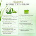 Aloderma Organic Aloe Vera Gel for Face & Body, 96% Pure Aloe Gel Made within 12 Hours of Harvest, Ideal for Skin, Scalp, & Hair Hydration, Calming Moisturizer for Soothing After Sun Care, 7.05oz