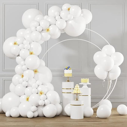 RUBFAC White Balloons Different Sizes 105pcs 5/10/12/18 Inch by RUBFAC