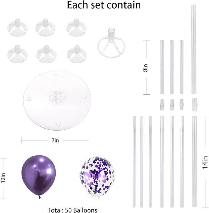 4 Set Balloon Stand Kit for Table Centerpieces - Image 2