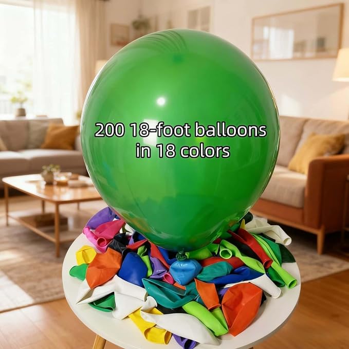 200 Pack 18 Inch Latex Balloons - Image 2