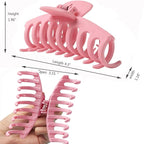 Dorable Pink Claw Clips for Women - Strong Holding Polycarbonate Hair Clips, Rose Nonslip Jaw for Fine and Thin Hair, 3 Counts Fushia