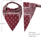6 Pack Hair Scarf Headband for Women Elastic Bandana Head Scarf Large Boho Triangle Kerchief with Clips Non Slip Scarves