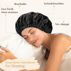 YANIBEST Adjustable Satin Bonnet Double Layer Hair Bonnet for Sleeping Bonnets for Women Hats Curly Natural Hair, Orchid