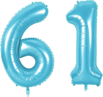 Number 61 Balloons for 61st Birthday Party Decorations, 0-100 Large No.61 by Joycard